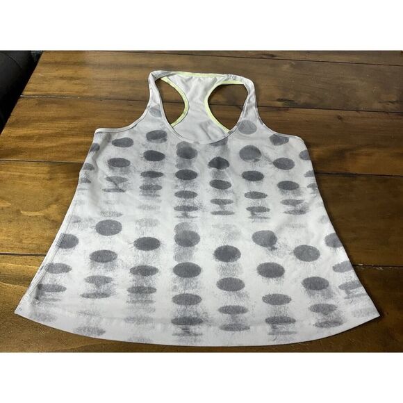 Lululemon Cool Racerback Racing Length Polka Dot Gray White 6 - Picture 1 of 6